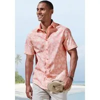 Beachtime Hawaiihemd - Kurzarmhemd mit sommerlichem Palmen Druck, Kurzarm, Freizeithemd mit Palmenprint, reine Baumwolle
