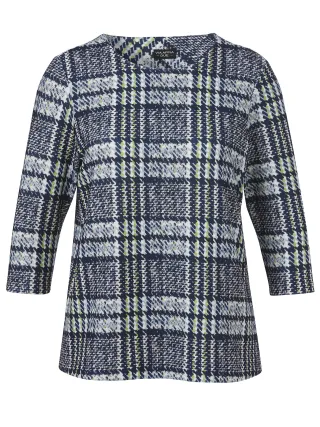 VIA APPIA DUE - Sweatshirt Rundhals 3/4 Arm Druck indigo multicolor - Gr. - 54