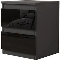 HTI-Living Nachtkommode Nachtschrank Kenji Hochglanz (Stück, 1 St., 1 Nachtschrank), Nachtkommode 2 Schubladen