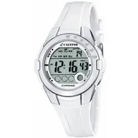 Calypso Quarzuhr Digital Damenuhr K5571-1 Weiss Kunststoffband 38 mm