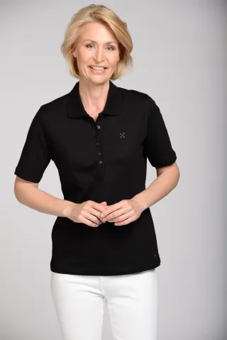 CLARINA - Ganzjahres NOS Polo-Shirt,1/2 900 schwarz - Gr. - 42