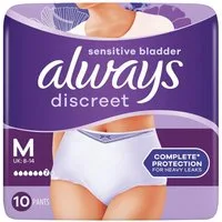 always Inkontinenz-Pants Discreet, 7, 10-St., Gr. M, Saugstärke 7, starke Blasenschwäche