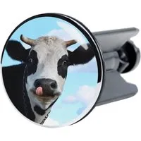 Sanilo Waschbeckenstöpsel Kuh, Ø 4.0 cm, hochwertig, universell, mit Motiv, 100% wasserdicht