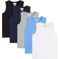 bonprix Tanktop (Packung, 5er) aus Baumwolle, ärmellos, Regular Fit, im 5er-Pack