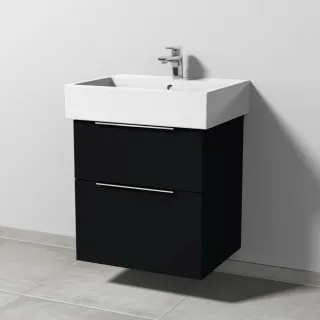 Sanipa 3way Waschtischunterbau zu Duravit Vero Air Waschtisch mit 2 Auszügen, Schwarz-Matt UF43308
