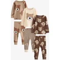 Next Pyjama Snuggle Schlafanzug aus 100 % Baumwolle, 3er-Pack (6 tlg)