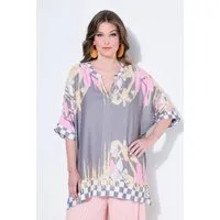 MIAMODA Druckbluse Blusenshirt oversized Print Fledermaus-Halbarm