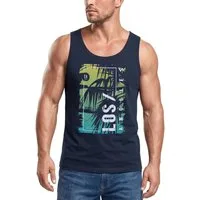 Neverless Tanktop Herren Tank-Top Los Angeles LA Ocean Side Sommer Palmen Aufdruck mit Print