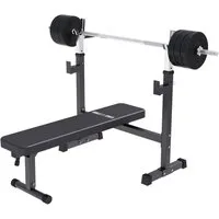 GORILLA SPORTS Hantelbank Hantelbank mit Ablage inkl. Hantelset, (8-tlg)