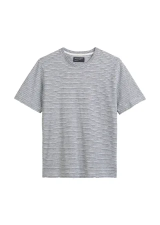 Marc OPolo Casual - T-Shirt mit Streifenmuster grau - Gr. - M