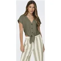 ONLY Kurzarmbluse ONLSIESTA SS KNOT LIN BL SHIRT PNT NOOS Viskosemischung, regular fit
