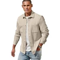 John Devin Hemdjacke, Overshirt aus weicher Piqué-Qualität, Knopfleiste mit Druckknöpfen