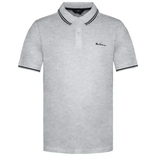 Ben Sherman Wide Twin Specped Mens Grey Polo -Hemd