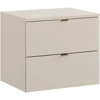 Lomadox Waschbeckenschrank DURANGO-56 Waschtischunterschrank 60cm, kaschmir, 2 Schubladen, Softclose