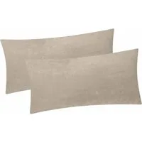 Heubergshop Kissenbezug, (2 Stück), 2er Set Fleece 40x80cm Winter - Beige - flauschig weich Kissenhülle
