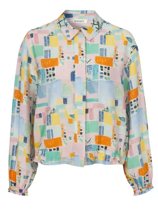 eiszeit - Bluse Hemdkragen 1/1 Arm Druck green multicolor - Gr. - 50