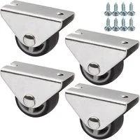 SO-TECH® Möbelrolle Bockrollen PASSAU Unterbaurollen inkl. Schraubenset, (4-St), Ø 25 mm, Boden-Montage Kastenrollen