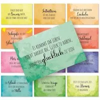 Logbuch-Verlag Klappkarte 38 bunte Sprüchekarten Motivationskarten Regenbogen Affirmation 8,5 x