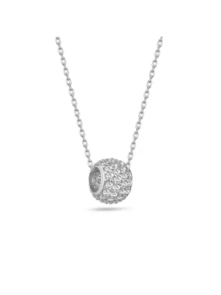 Dkeniz Anhänger mit Kette 925/- Sterling Silber Kugel-Pave-Kette