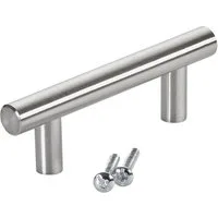 SO-TECH® Möbelgriff Stangengriff G17 echt Edelstahlrohr Ø 12 mm inkl. Schrauben (1-St), Edelstahl gebürstet, Bohrlochabstand 64 mm, Schubladengriff