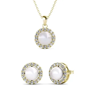 Perlen-Sets mit Reif - Gold und Kristall