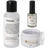 Sun Garden Nails Nagellack-Set Nailset mit Fiberglas Gel klar 30ml-Primer-Cleaner 100ml