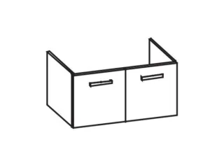 Artiqua 412 Waschtischunterschrank für Strada K0790, Weiß Glanz, 412-WU2T-I20-7050-68 412-WU2T-I20-7050-68