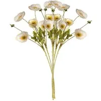 Kunstzweig Künstlicher Mohnblumen-Zweigmit 4 Blütenköpfen Beflockung Kunststoff Mohn, SEEZSSA, Höhe 60 cm, künstliche Pflanzen MohnSeidenblumen Für Wohndeko, 60cm, Weiß