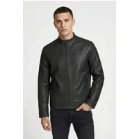 Jack & Jones Lederimitatjacke JJEWARNER WASHED PU JACKET NOOS mit Bandkragen