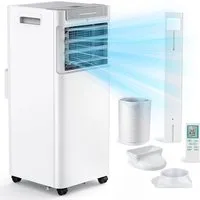 oyajia Klimagerät 6-in-1-Klimagerät Mobiles klimaanlage 5000BTU, Fernbedienung+24h-Timer, Kühlen, Entfeuchten, Ventilator, Schlafmodus, Kindersicherungsmodus