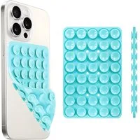 HS.SUPPLY Handy-Halterung Doppelseitiger Silikon-Handyhalter mit Saugnäpfen für iPhone & Android