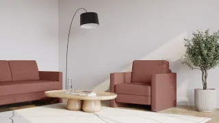 BRUNO Schlafsessel 70cm in Hazelnut | praktische Größe | stabiles Massivholz & Boxspringkomfort