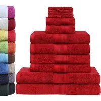 GREEN MARK Textilien Handtuch Set 10er-Set Premium Frottier Handtuch-Set, 100% Baumwolle (Set, 10-St), 4X Handtücher, 2X Duschtücher, 2X Gästetücher, 2X Waschhandschuhe