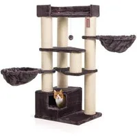 Canadian Cat Company Kratzbaum Vancouver, Sisalstamm Ø15cm, Kratzstamm für Katzen, ca. 65x55x140cm, anthrazit