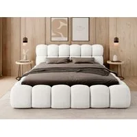 thematys Polsterbett mit Bettkasten / Stauraumbett, Bouclé 140x200 - 200x200cm (Optional mit 28 cm H3/H4 Taschenfederkern oder 23 cm Taschenfederkern-Matratze H2, Wolkenbett mit XXL Kopfteil)