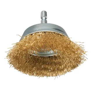 Makita Topfbürste - 1/4 Zoll-Sechskant - gewellt - verzinkt - D-73623