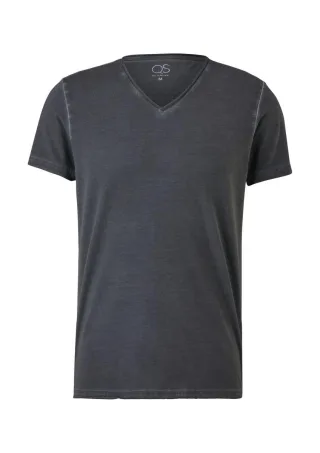 Q/S designed by - T-Shirt mit V-Ausschnitt grau - Gr. - L