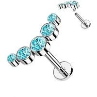 Taffstyle Piercing-Set Ohrpiercing Helix Daith Bogen Kristalle Chirurgenstahl Cartilage (Tragus Helix Rook Lobe Daith Conch Orbital Snug Ohrring Piercing), Stecker Knorpel Helix Innengewinde Ohrpiercing Knorpel Ohr Piercing