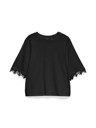 VERO MODA - VMLYLA SS O-NECK TOP JRS Black - Gr. - XS