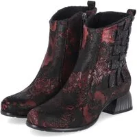 Simen Simen 8490A Weinrot Schwarz Damen Rauleder red Schlupfstiefel