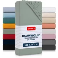 Blumtal Spannbettlaken Blumtal Basics 100% Baumwolle, Baumwolle, Gummizug: Rundum, (1 Stück), Jersey Bettlaken - atmungsaktiv, strapazierfähig und faltenfrei