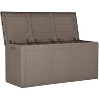 vidaXL Gartenbox, Garten-Aufbewahrungsbox 270 L Braun PP Rattan