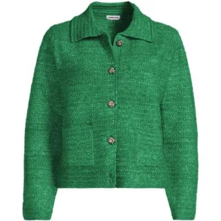Soft Touch Jacke für Damen in Petite-Größe, Damen, size: petite, Rot, Polyester/Polyester-Mischung, by Lands' End