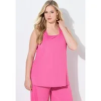 Ulla Popken Longtop Top Rippjersey A-Linie Caree-Ausschnitt ärmellos