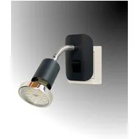 TRANGO LED Steckdosenleuchte, 11-055 Steckerleuchte im Anthrazit-Schwarz Steckerlicht *FLEXI* Nachtlicht inkl. je 1x GU10 3000K warmweiß LED Leuchtmittel Chrom Ring, ON/OFF Schalter Leselampe, Wandlampe, Küchenlampe
