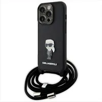 KARL LAGERFELD Smartphone-Hülle Karl Lagerfeld Apple iPhone 15 Pro Schutzhülle Saffiano Metal Pin