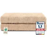 Komfortec Saunatuch Frotte aus 100% Baumwolle, Frottee (Packung, 2-St), 80x200 Saunatücher set XXL, Weich, Schnelltrocknend