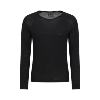 Mountain Warehouse Herren Merinowolle V-Ausschnitt Basisschicht Top (schwarz)