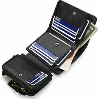 StellarLuma Brieftasche Herren Geldbörse Brieftasche mit Schein- und Münzfach aus Kunstleder, Brieftasche mit 12 Fächern 9 Kartenfächern 2 Scheinfächern 1 Münzfach