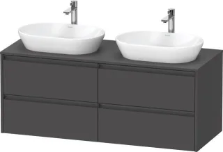 Duravit Ketho.2 Konsolenwaschtischunterbau wandhängend Graphit Matt 1400x550x568 mm - K24898B4949000 K24898B49490000
